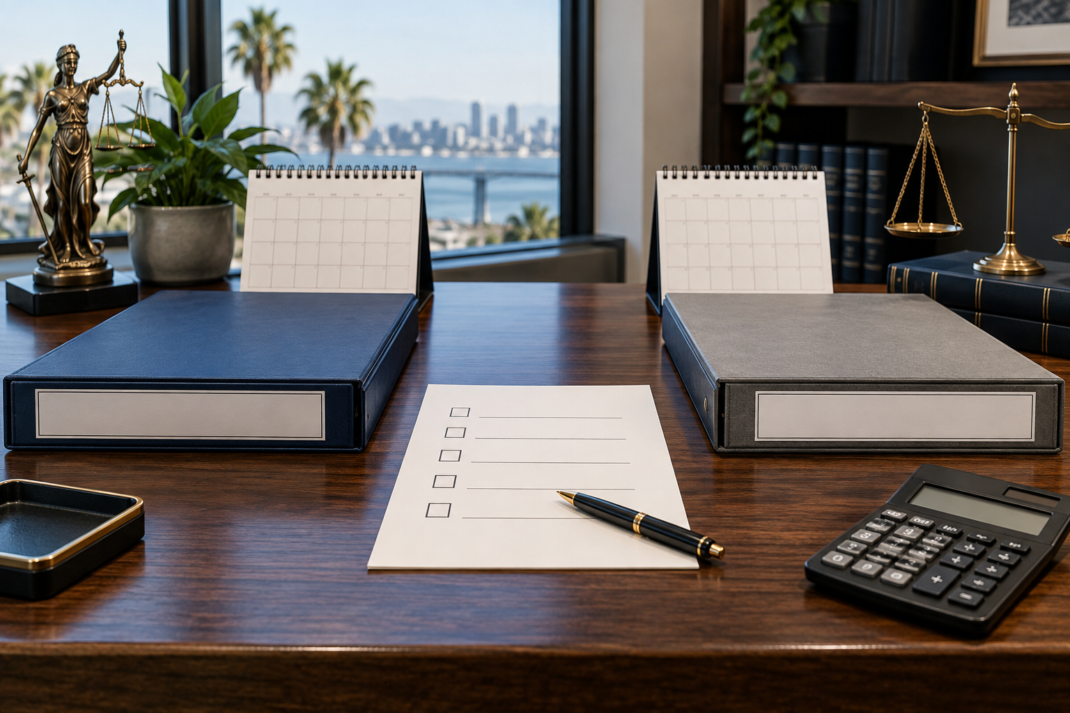 A California tax notice and a federal tax notice on separate desks