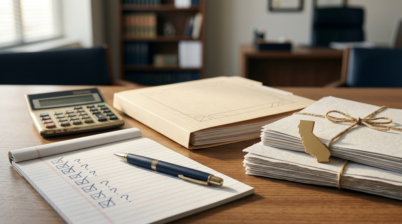 Payroll audit documents, a calculator and a California symbol representing a workers’ compensation insurance coverage dispute