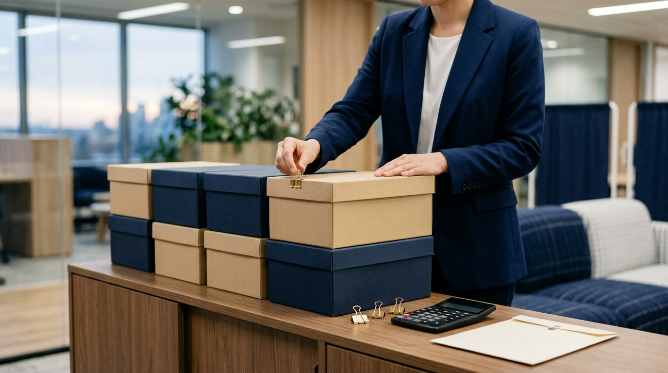 A tax professional organizes closed binders and source records for a federal audit response.