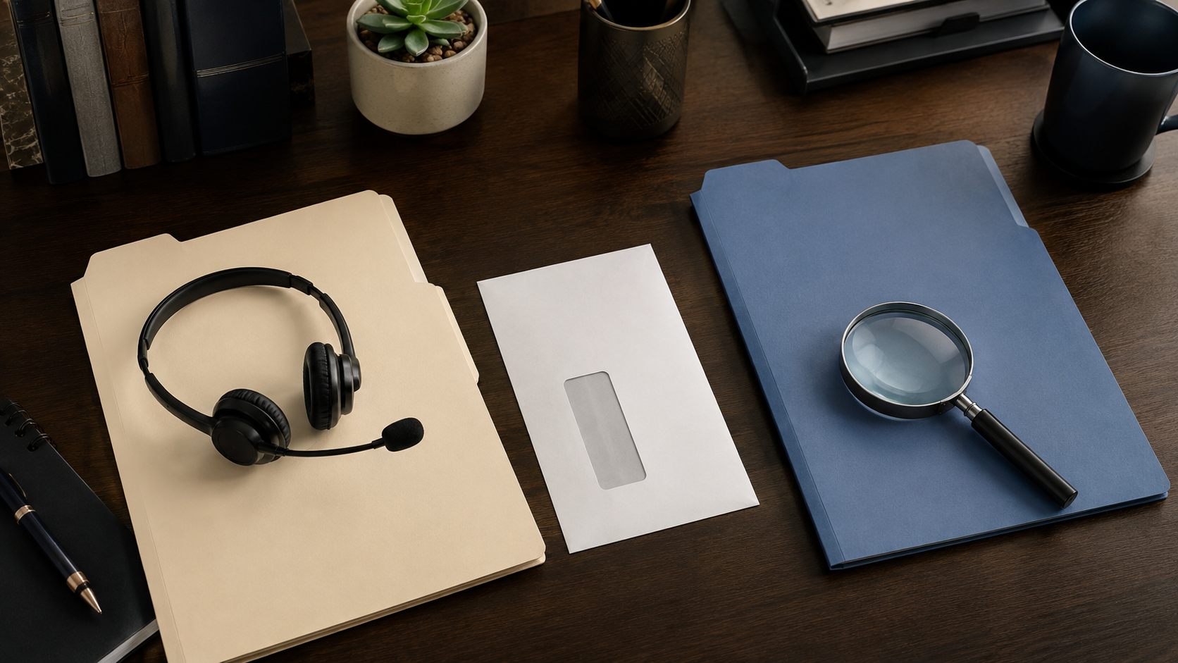 A person reviewing two separate official tax authorization documents side by side at a desk with a laptop and organized folders