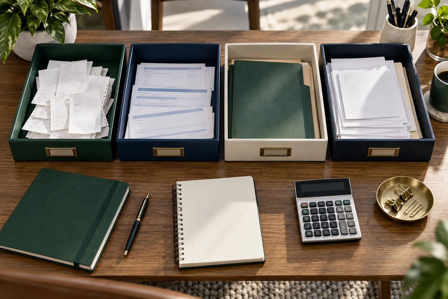 Personal checkbook, project ledger, and separate entity files