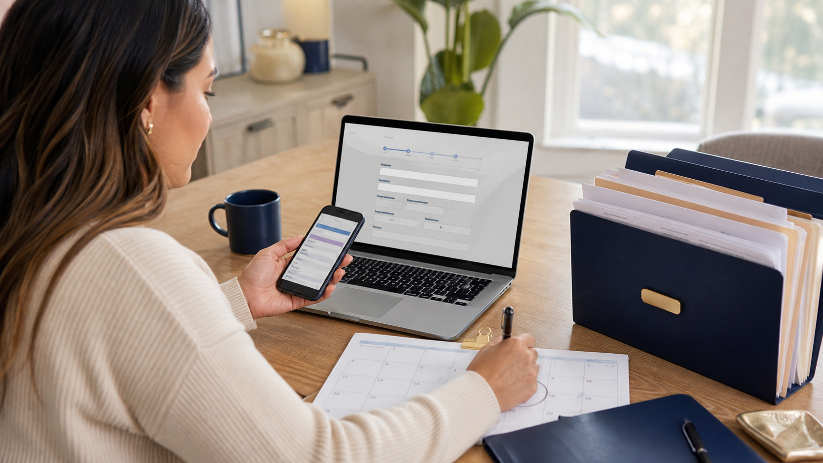 Immigration respondent organizing an A-number, hearing notices, EOIR portal access, ROP request, and hearing-audio request