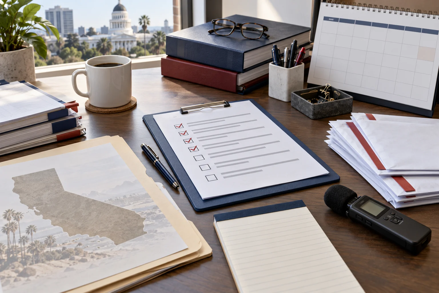Hearing notice, calendar, and separated discovery folders